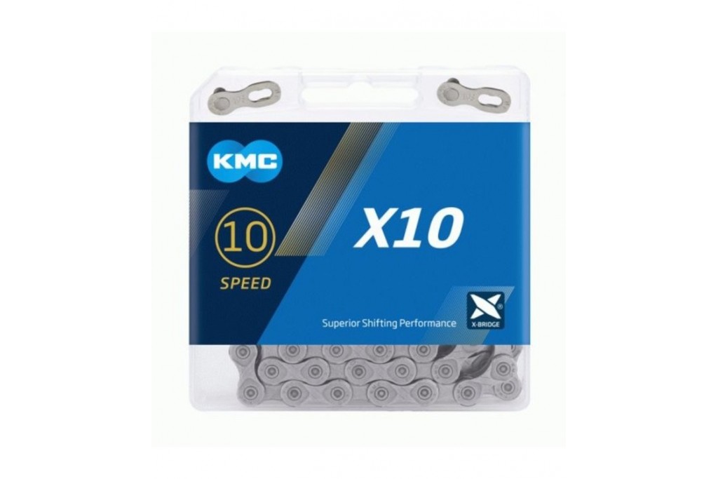 Ланцюг KMC X10 Grey 10 швидкостей 114 ланок сірий + замок