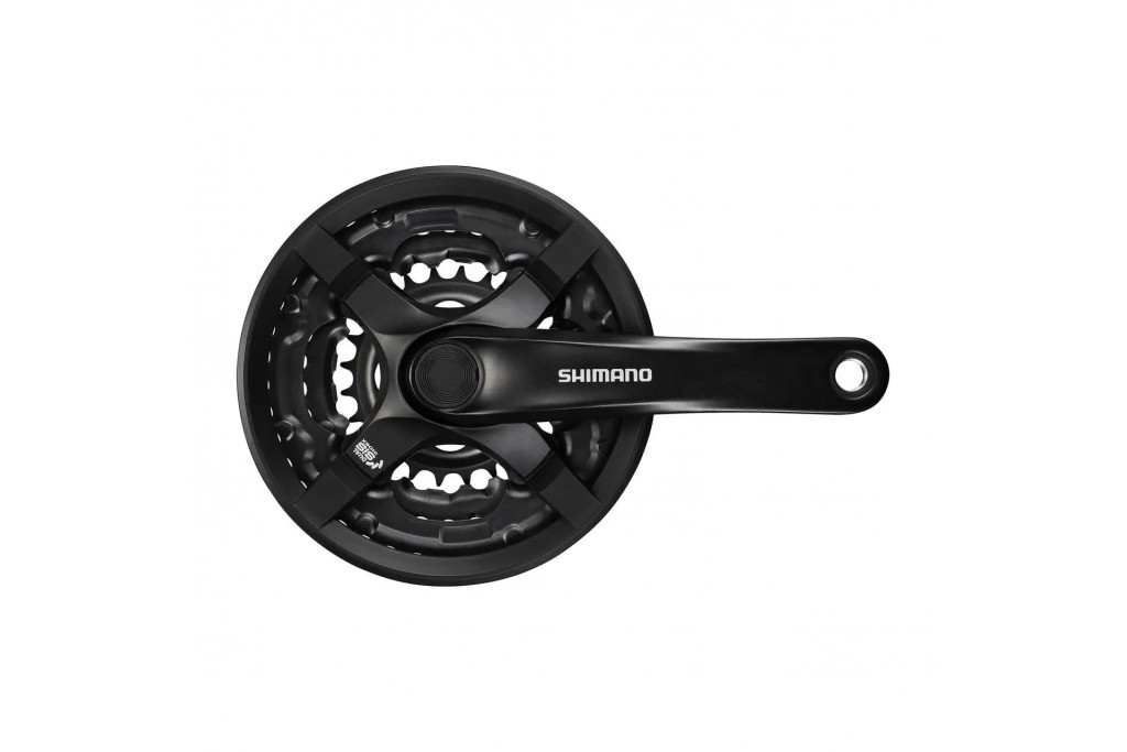 ШАТУН SHIMANO FC-TY501, 170MM, 42X34X24T, З ЧОРН. ЗАХИСТОМ, БЕЗ ФІКС. БОЛТА