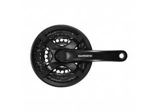 ШАТУН SHIMANO FC-TY501, 170MM, 42X34X24T, З ЧОРН. ЗАХИСТОМ, БЕЗ ФІКС. БОЛТА