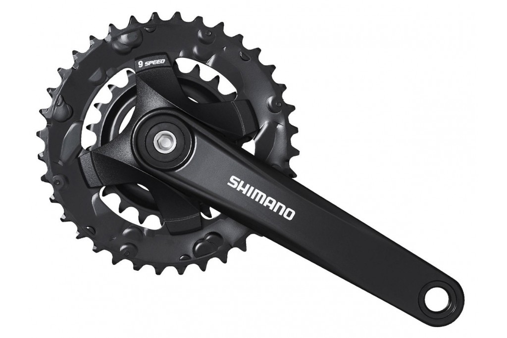 ШАТУН SHIMANO FC-МТ101-2, 175ММ, 36Х22Т, З ЧОРН. ЗАХИСТОМ ЛАНЦЮГА З ФІКС. БОЛТОМ