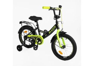 Дитячий велосипед 16" дюймів 2-х колісний "CORSO" MAXIS кошик, ручне гальмо, дзвіночок, сидіння з ручкою, дод. колеса, ЗІБРАНИЙ НА 75%, в коробці